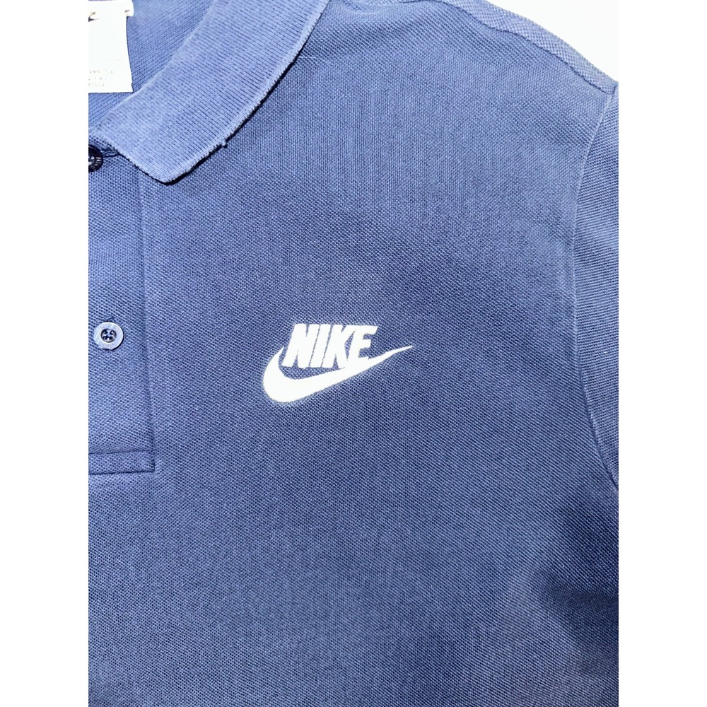 NIKE Men's L Navy Blue Polo Shirt Short Sleeve Athletic Golf USA Pullover Sports - Picture 3 of 7